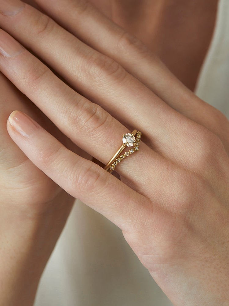 5mm Brown Diamond Noble Ring