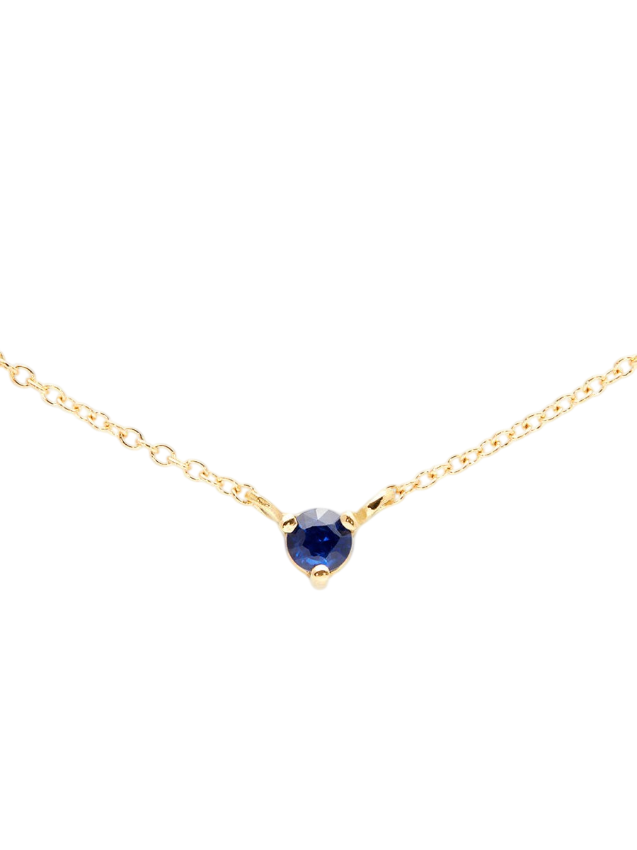 3mm Blue Sapphire Birthstone Necklace photo