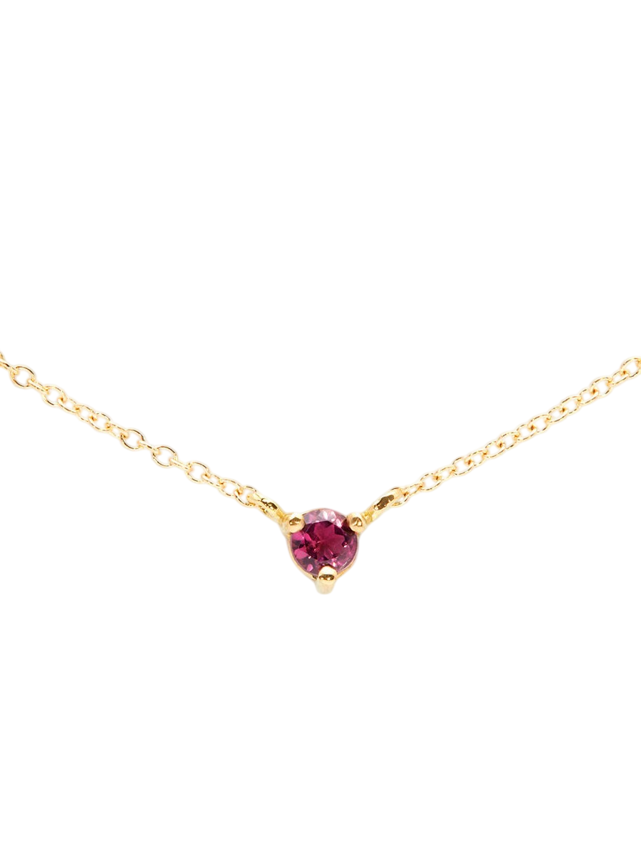 3mm Pink Tourmaline Birthstone Necklace photo
