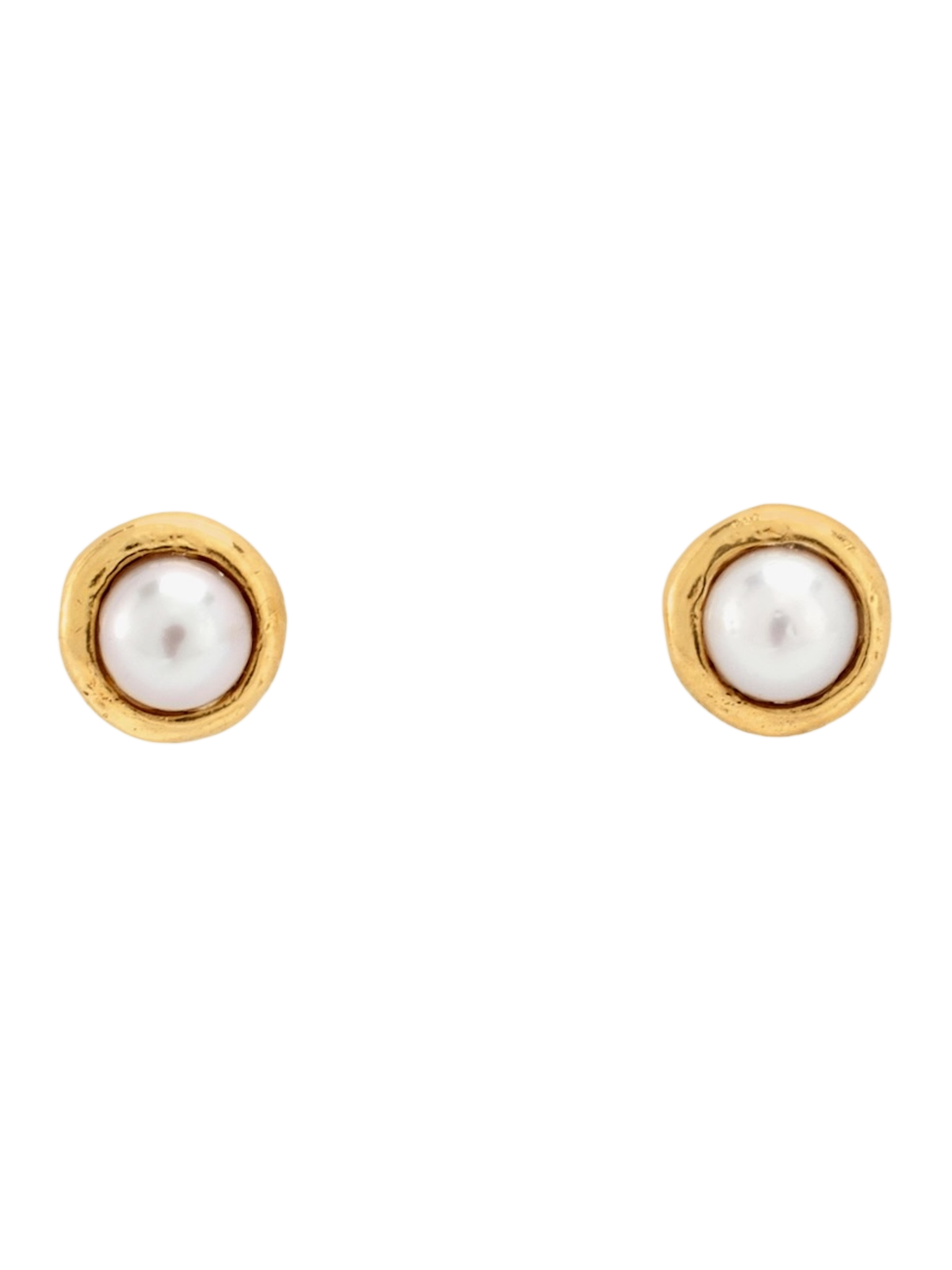 Gold trimmed pearl studs