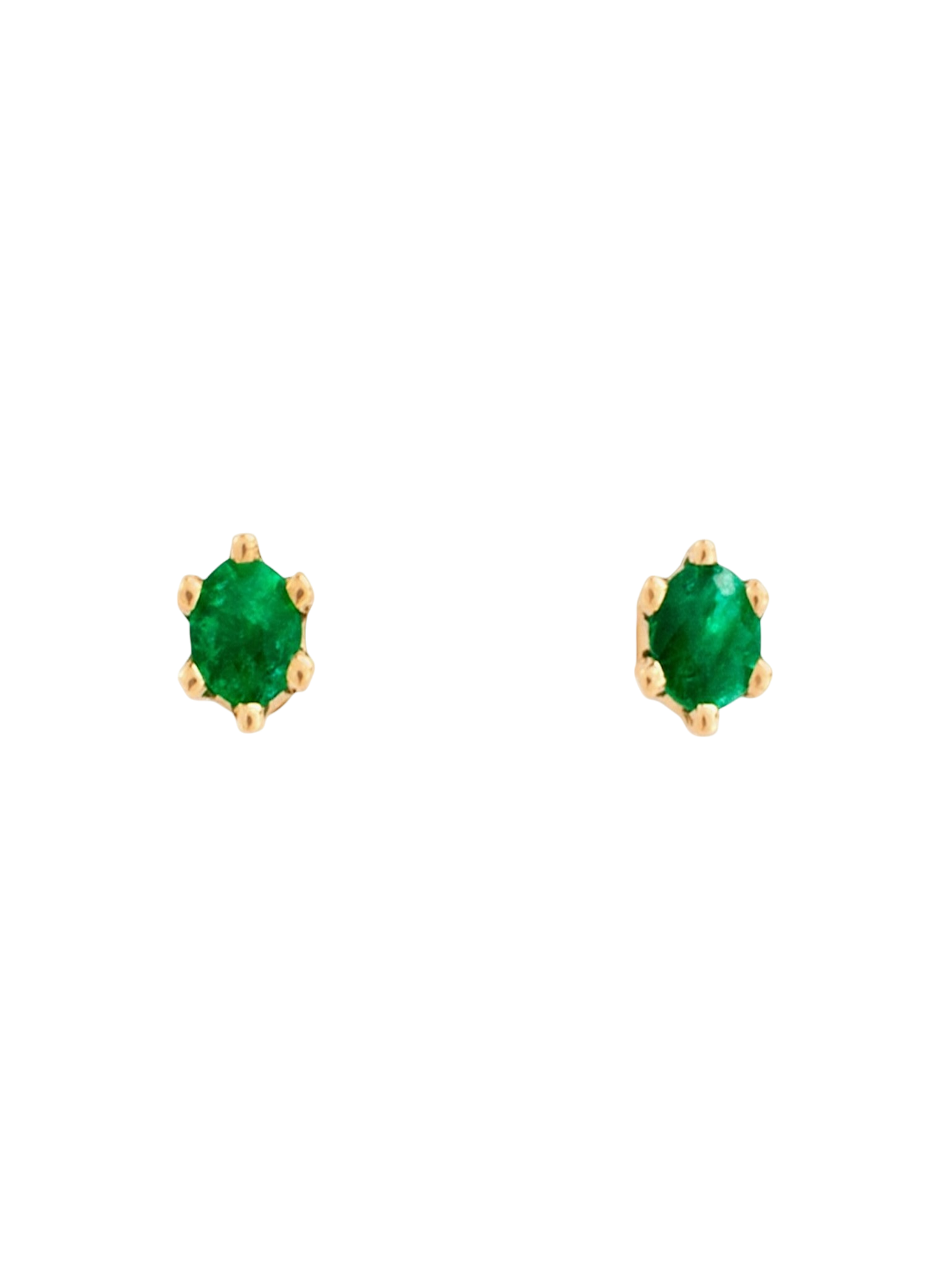 Baby birthstone emerald studs
