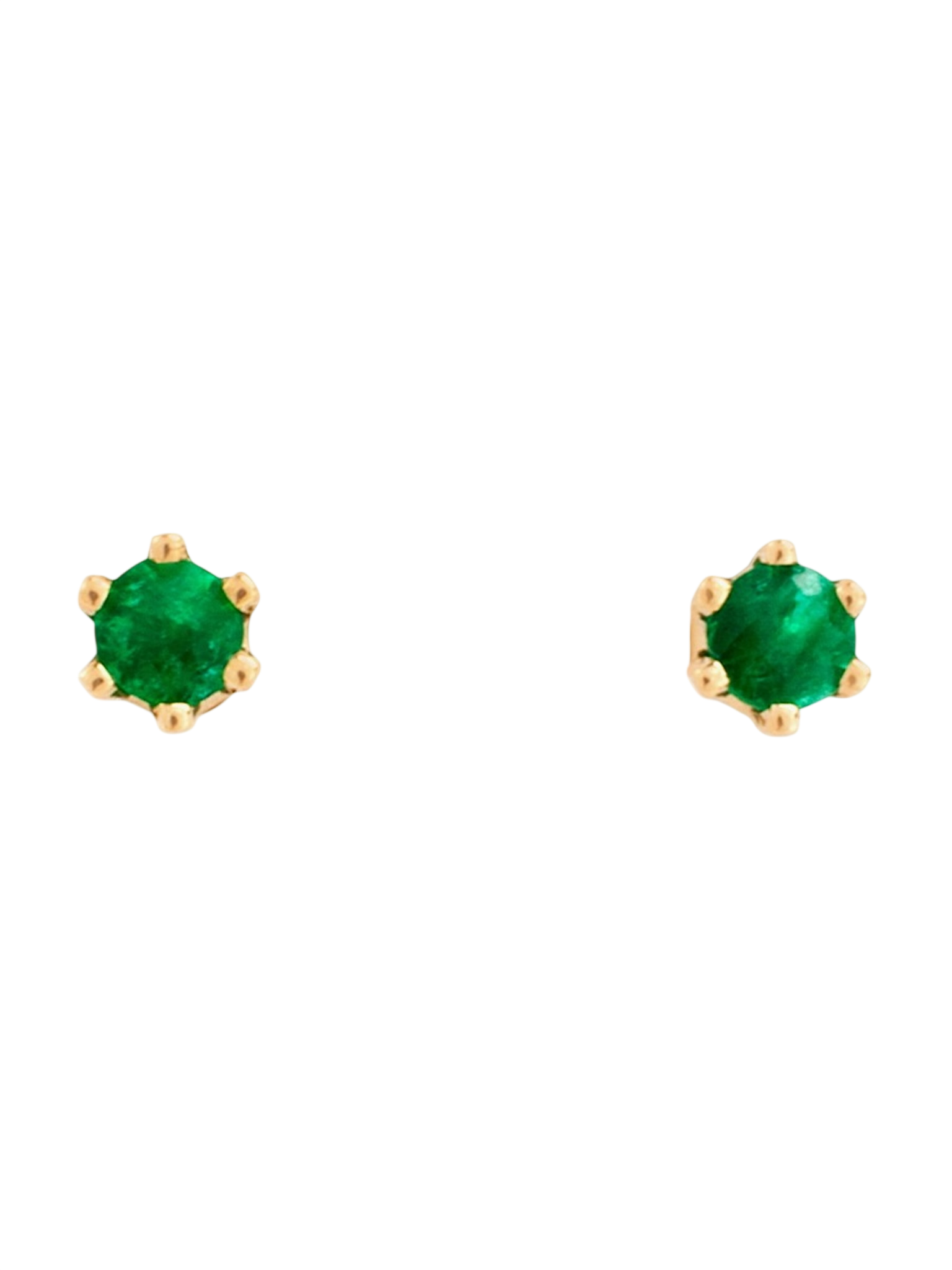 Baby birthstone emerald studs