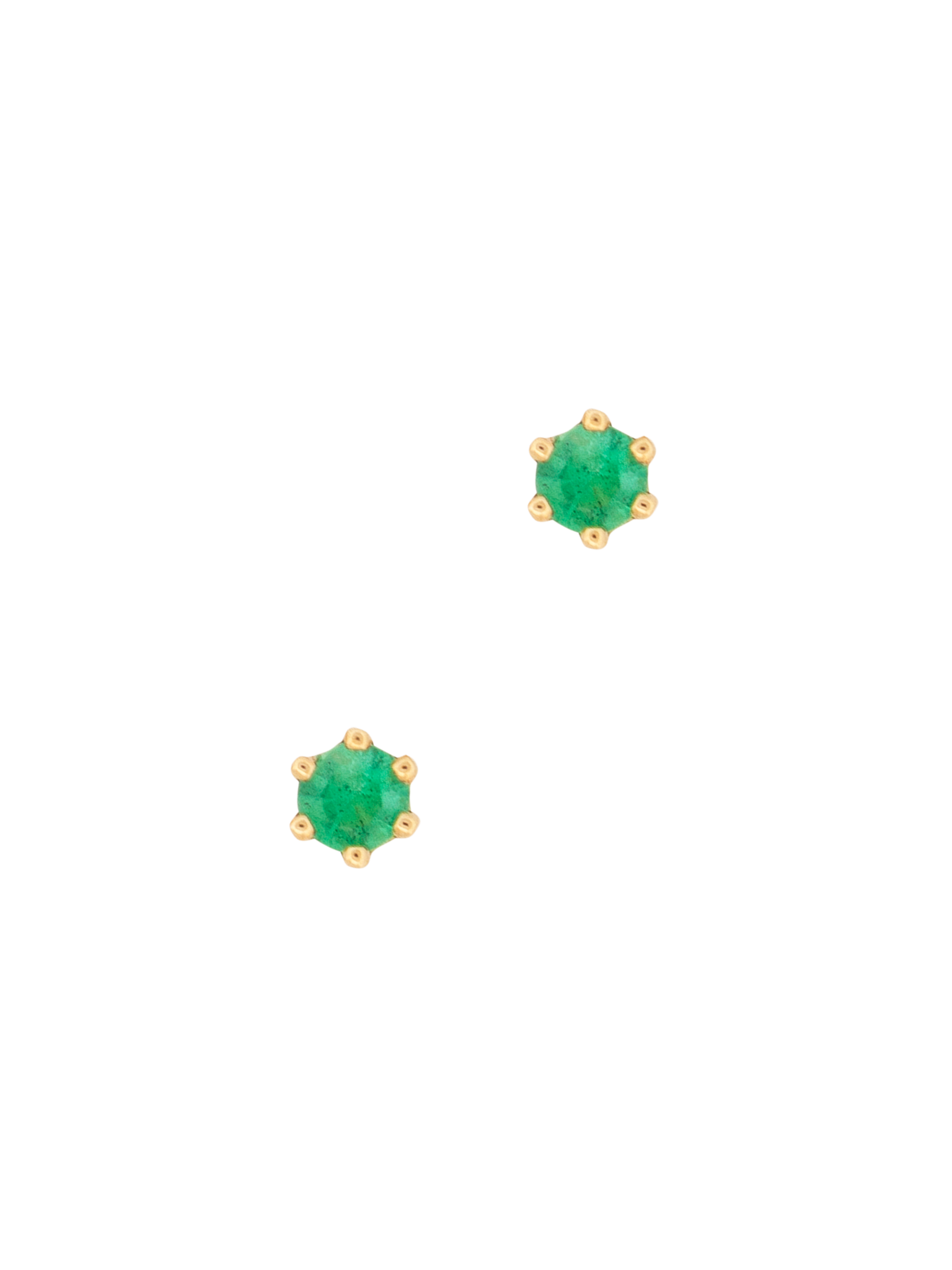 Baby birthstone emerald studs