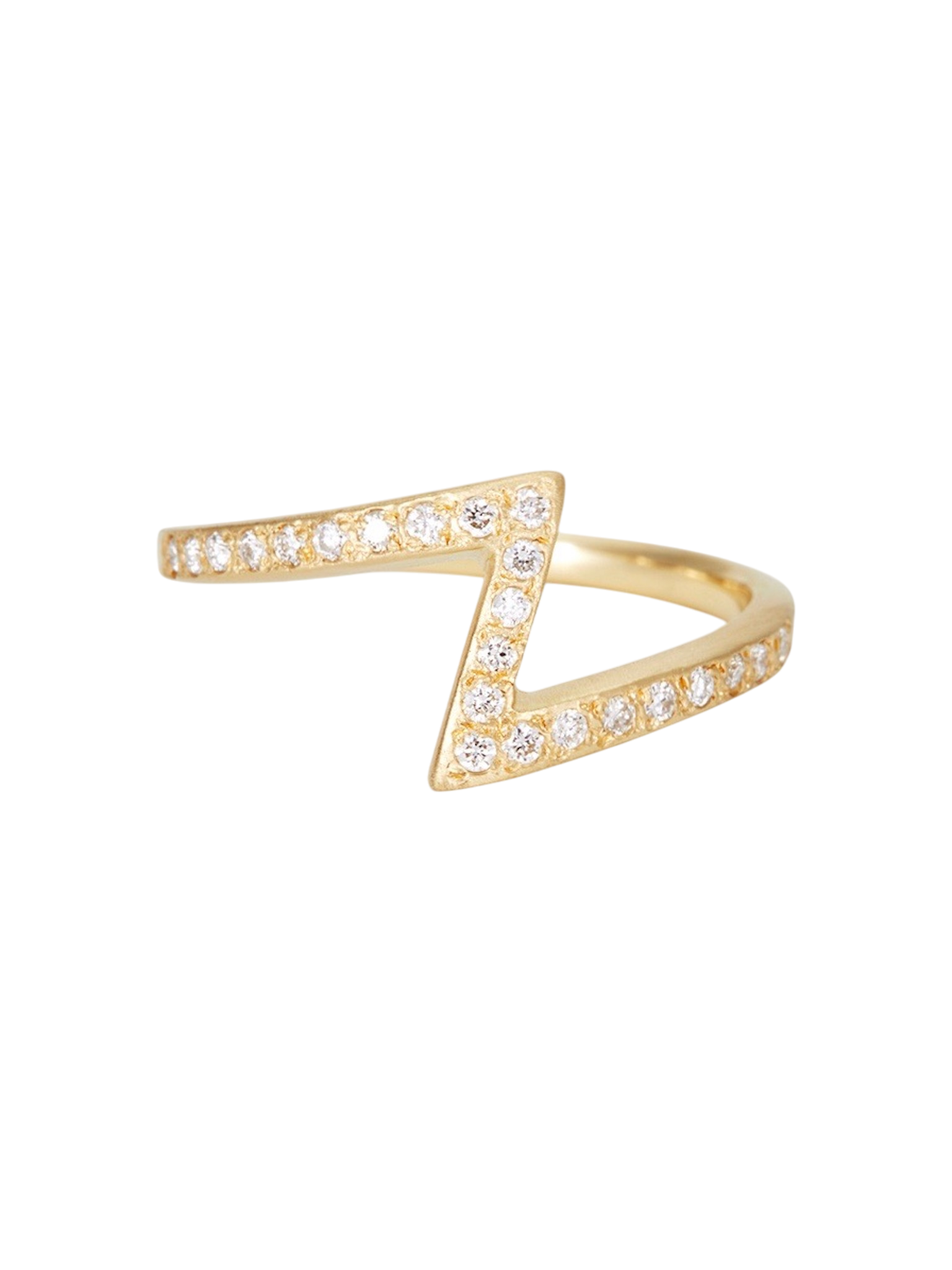 White diamond lightning ring