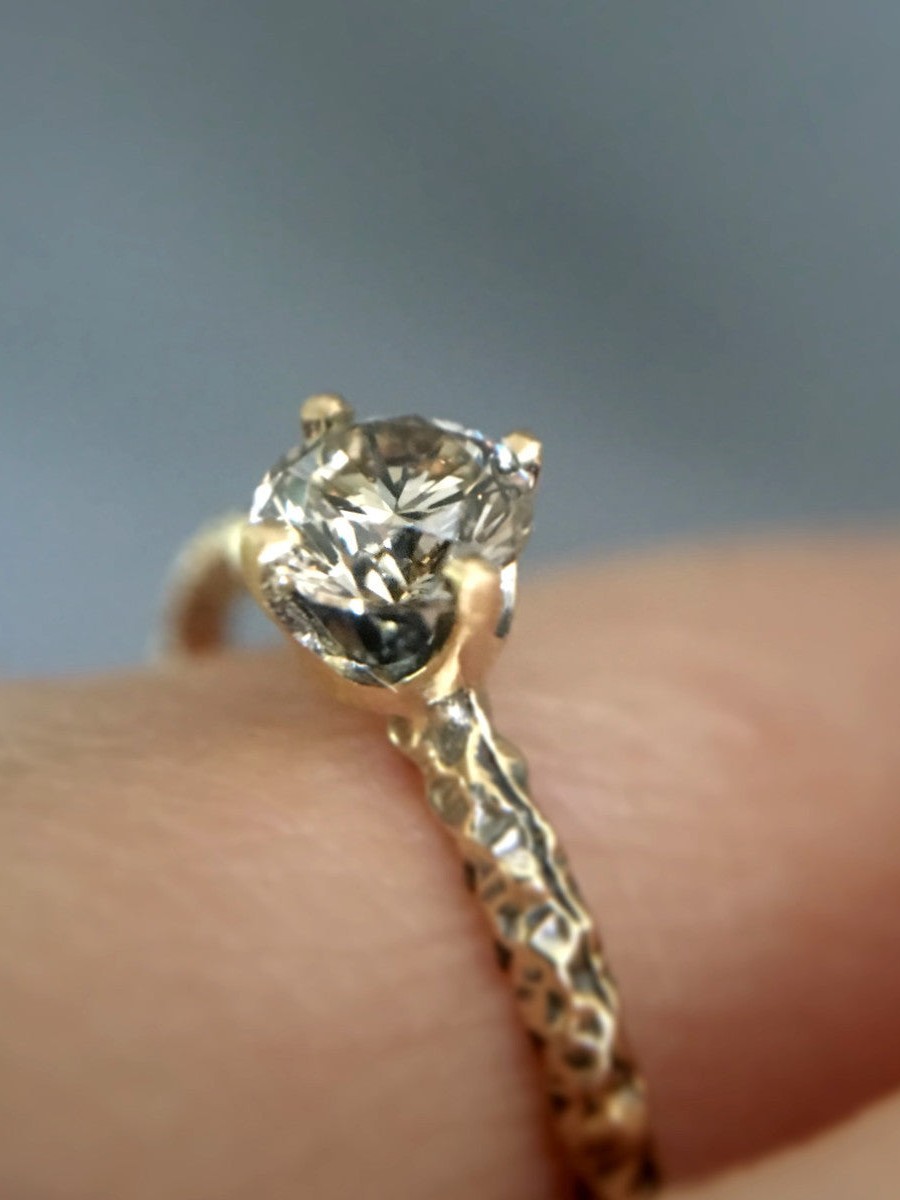 4.5mm Brown Diamond Homespun Solitaire Ring