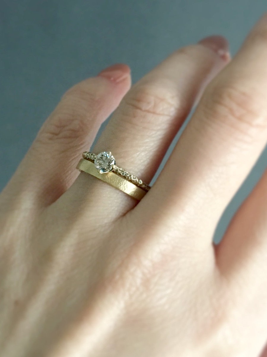 4.5mm Brown Diamond Homespun Solitaire Ring