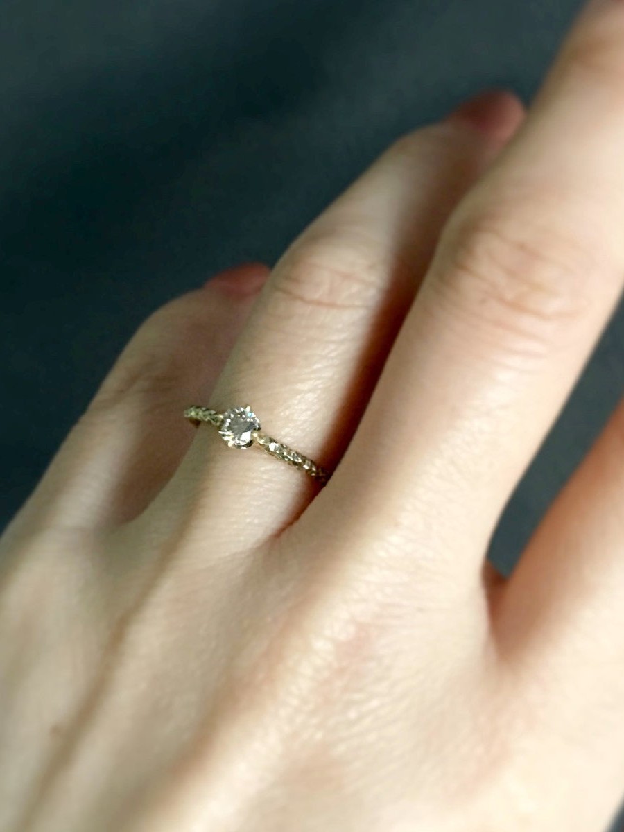 4.5mm Brown Diamond Homespun Solitaire Ring