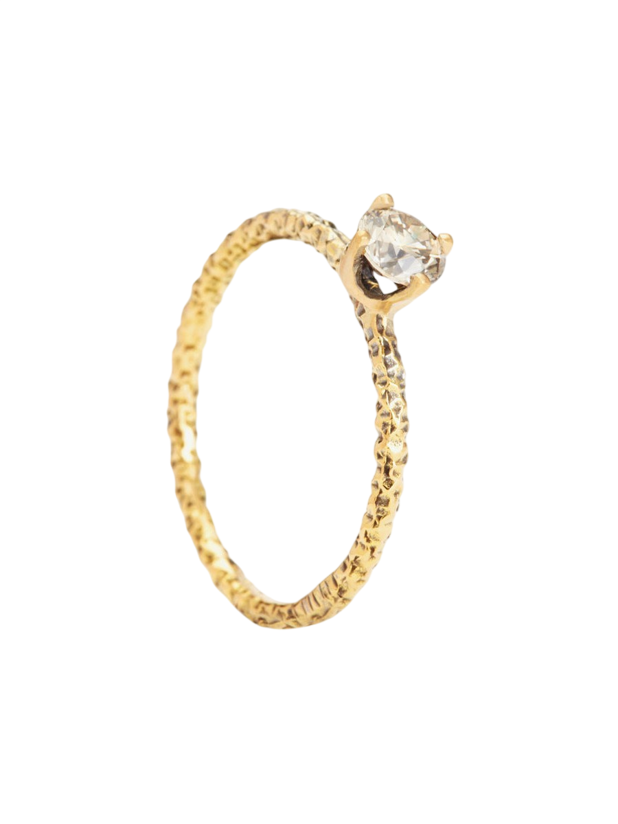 4.5mm Brown Diamond Homespun Solitaire Ring