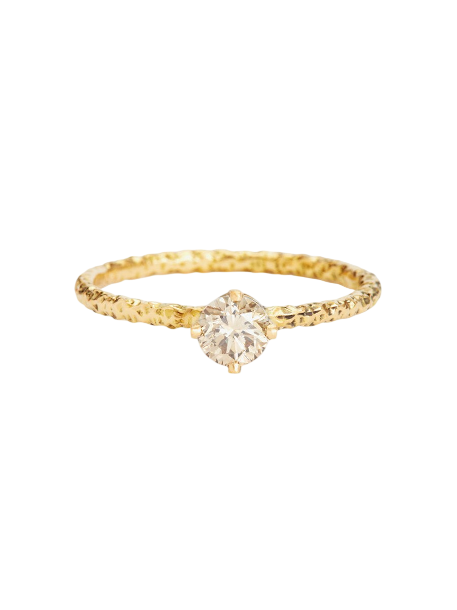 4.5mm Brown Diamond Homespun Solitaire Ring photo