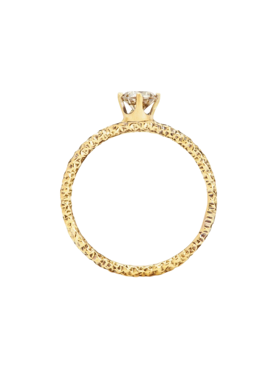 4.5mm Brown Diamond Homespun Solitaire Ring