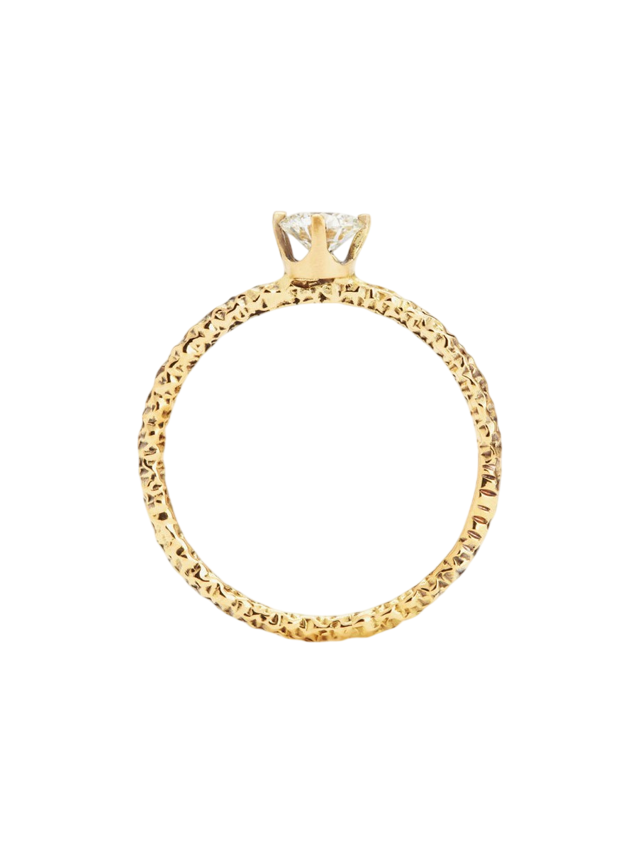 4.5mm White Diamond Homespun Solitaire Ring
