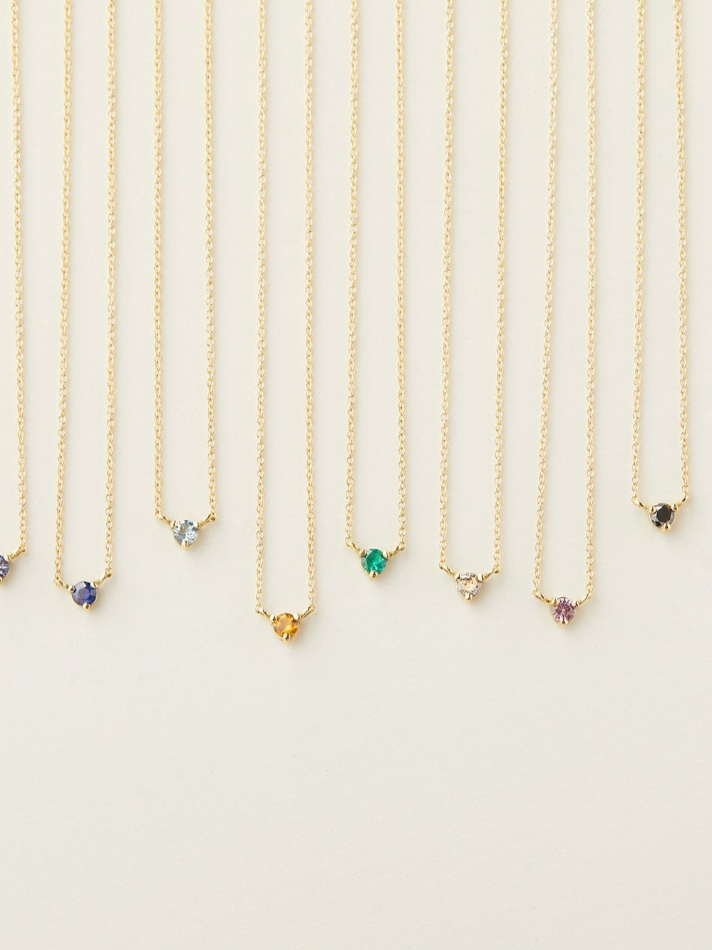 3mm Emerald Birthstone Necklace
