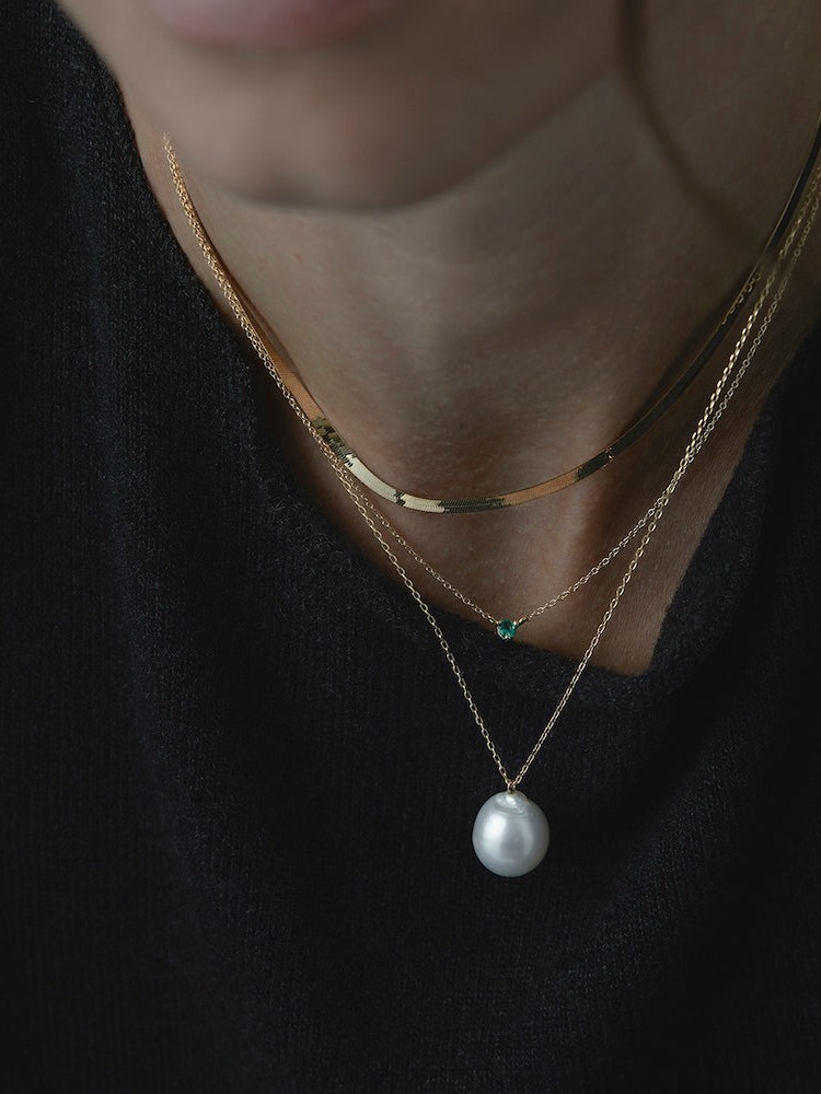 3mm Emerald Birthstone Necklace