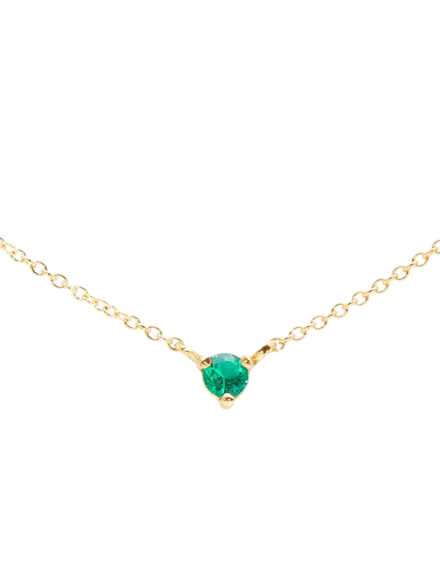 3mm Emerald Birthstone Necklace photo