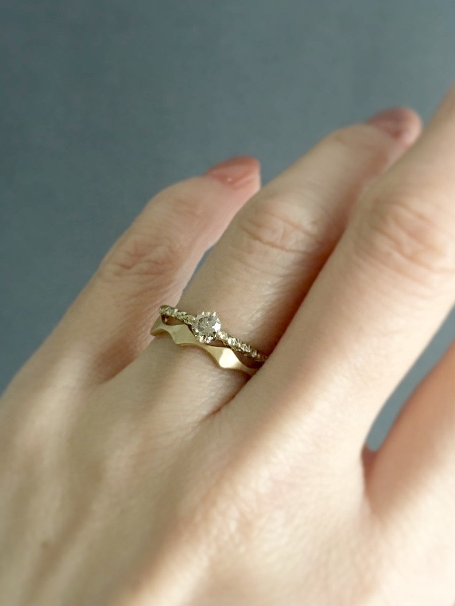 4mm Brown Diamond Homespun Solitaire Ring
