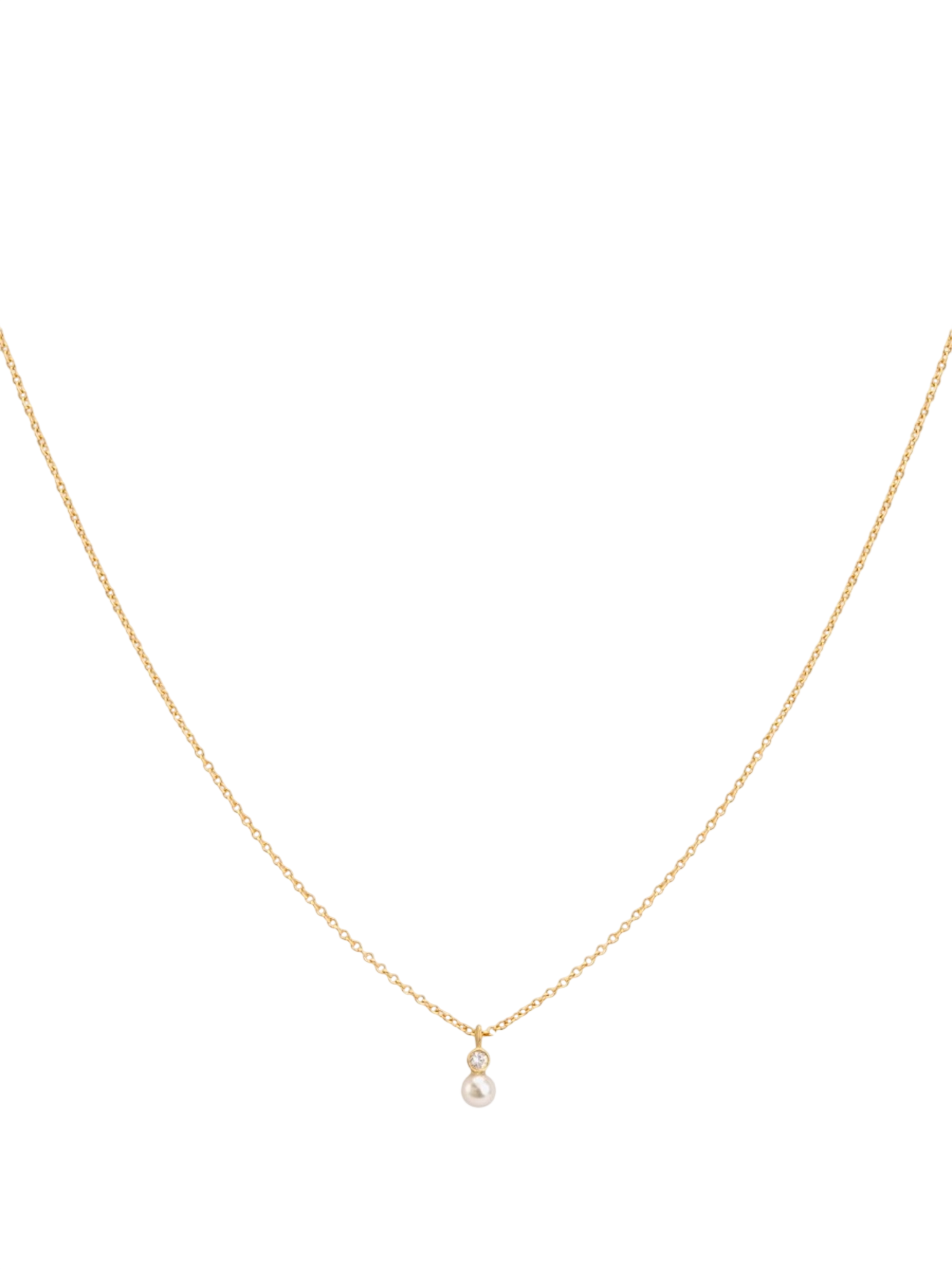 Mixed media pearl and white diamond necklace