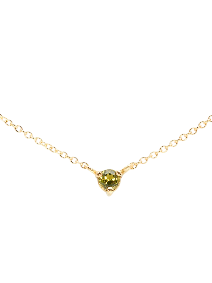 3mm Peridot Birthstone Necklace photo