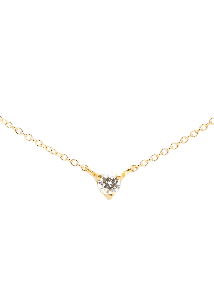 3mm White Diamond Birthstone Necklace photo