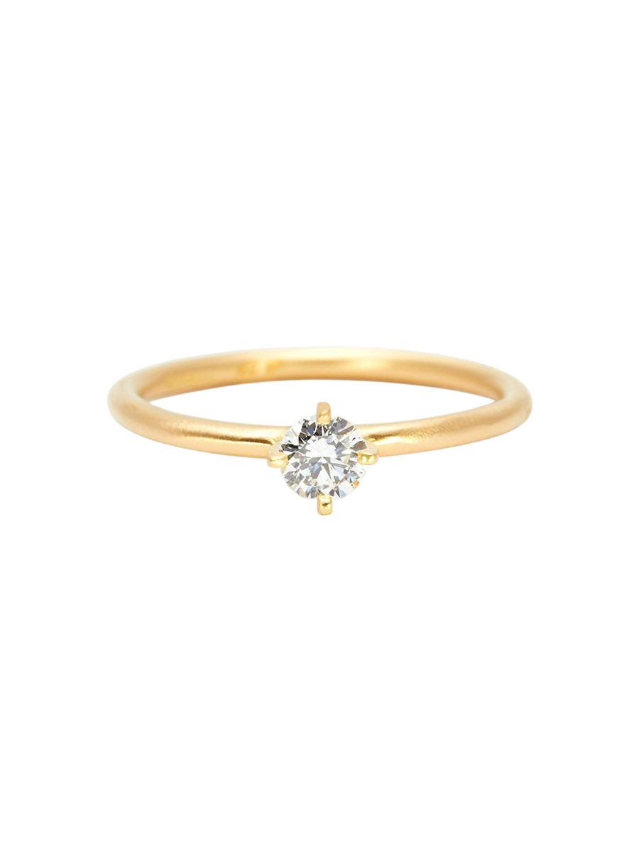 4mm White Diamond Noble Ring photo