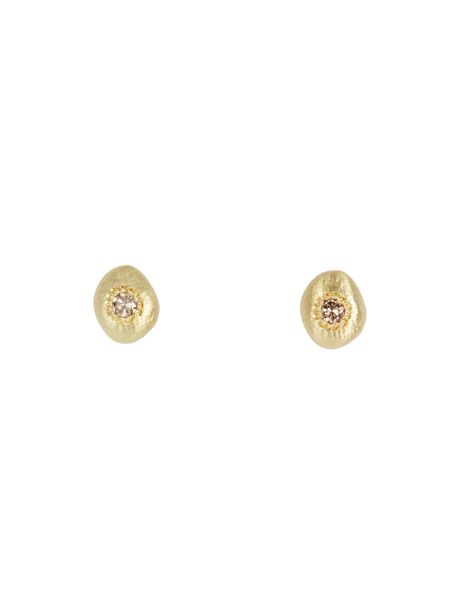 Brown diamond pebble studs