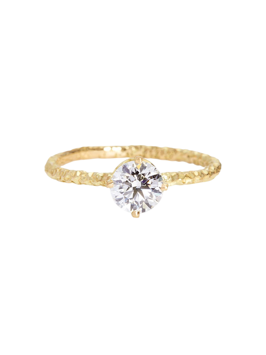 5.6mm White Diamond Homespun Solitaire Ring photo