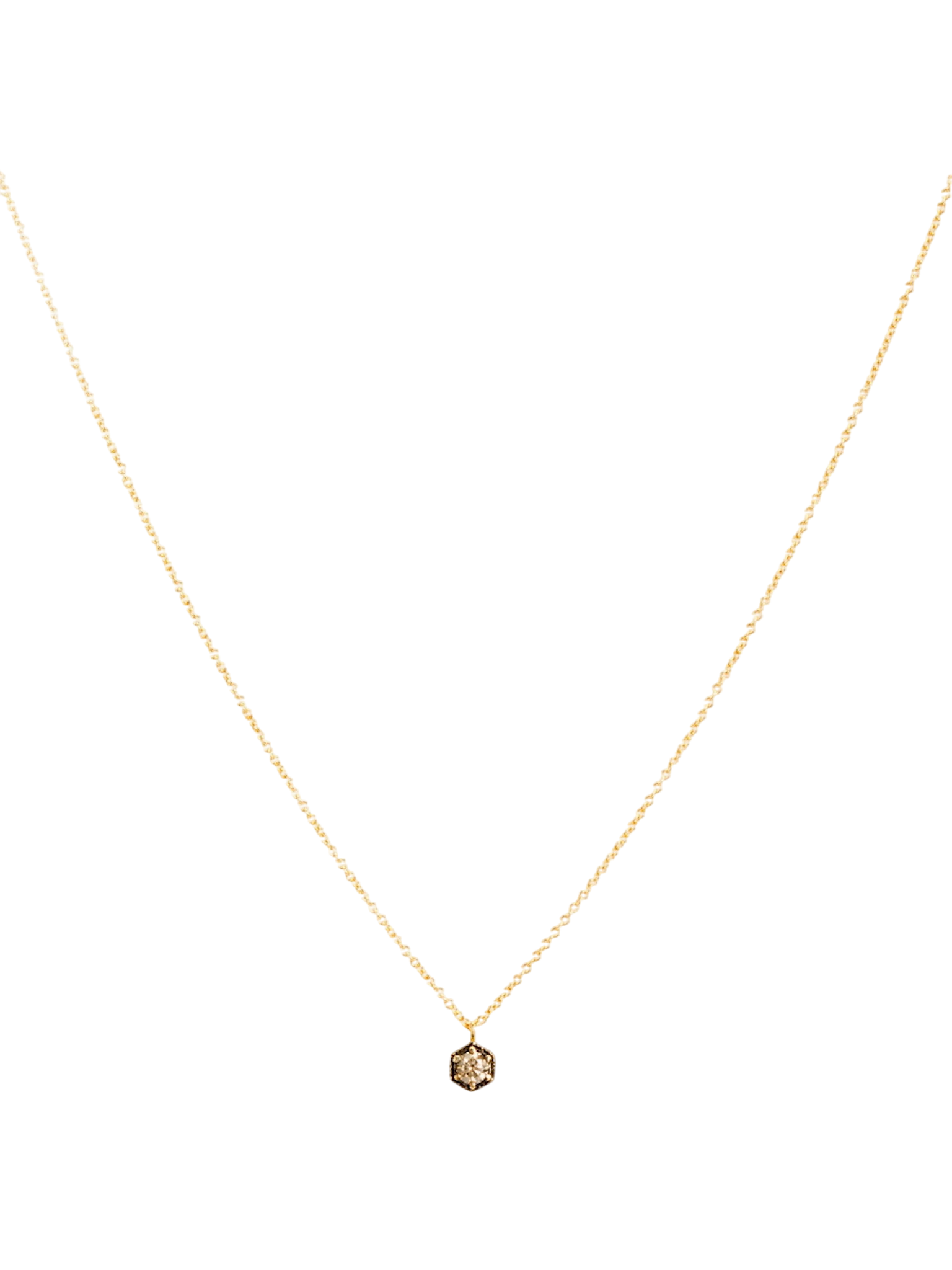 3.5mm brown diamond hexagon necklace