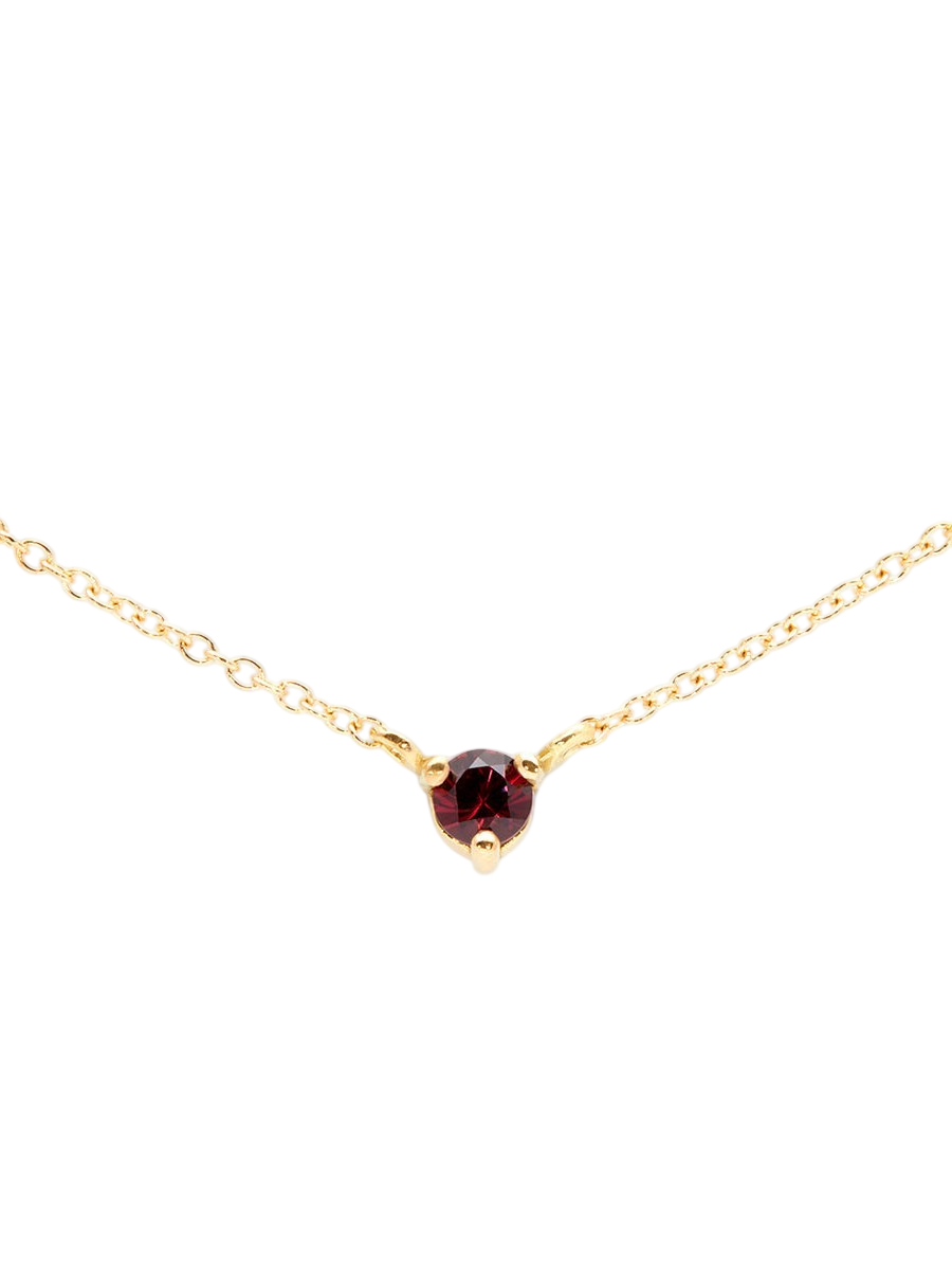 3mm Garnet Birthstone Necklace photo