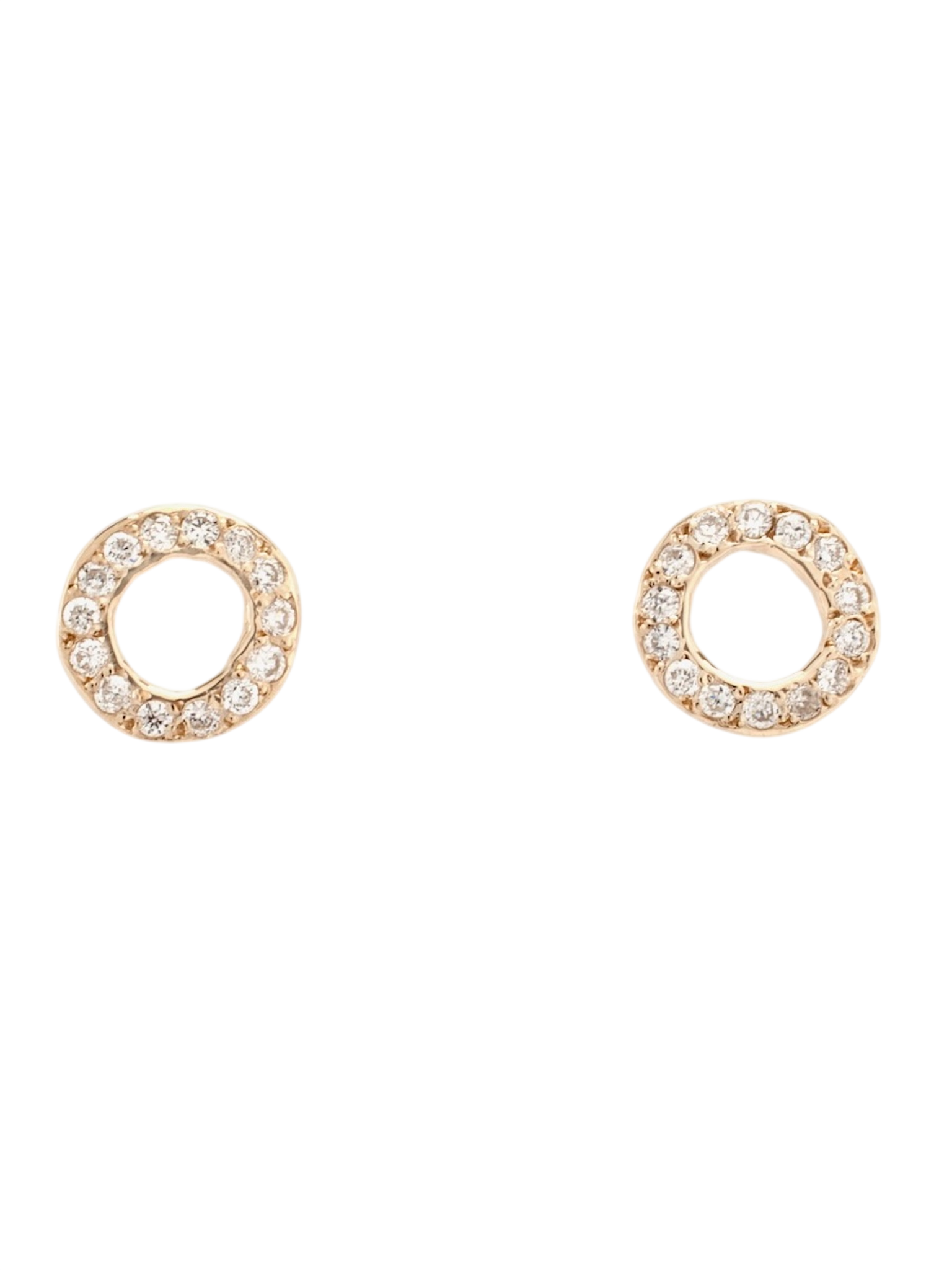 Open circle diamond studs
