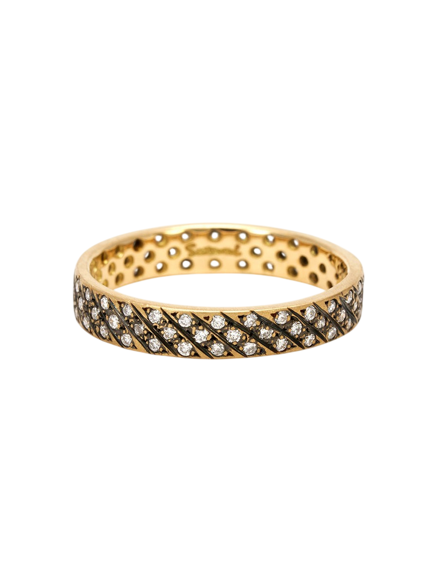 3.5mm Diagonal Antiqued Diamond Band photo