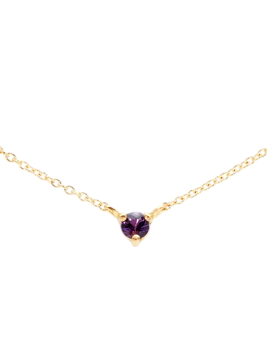 3mm Amethyst Birthstone Necklace photo