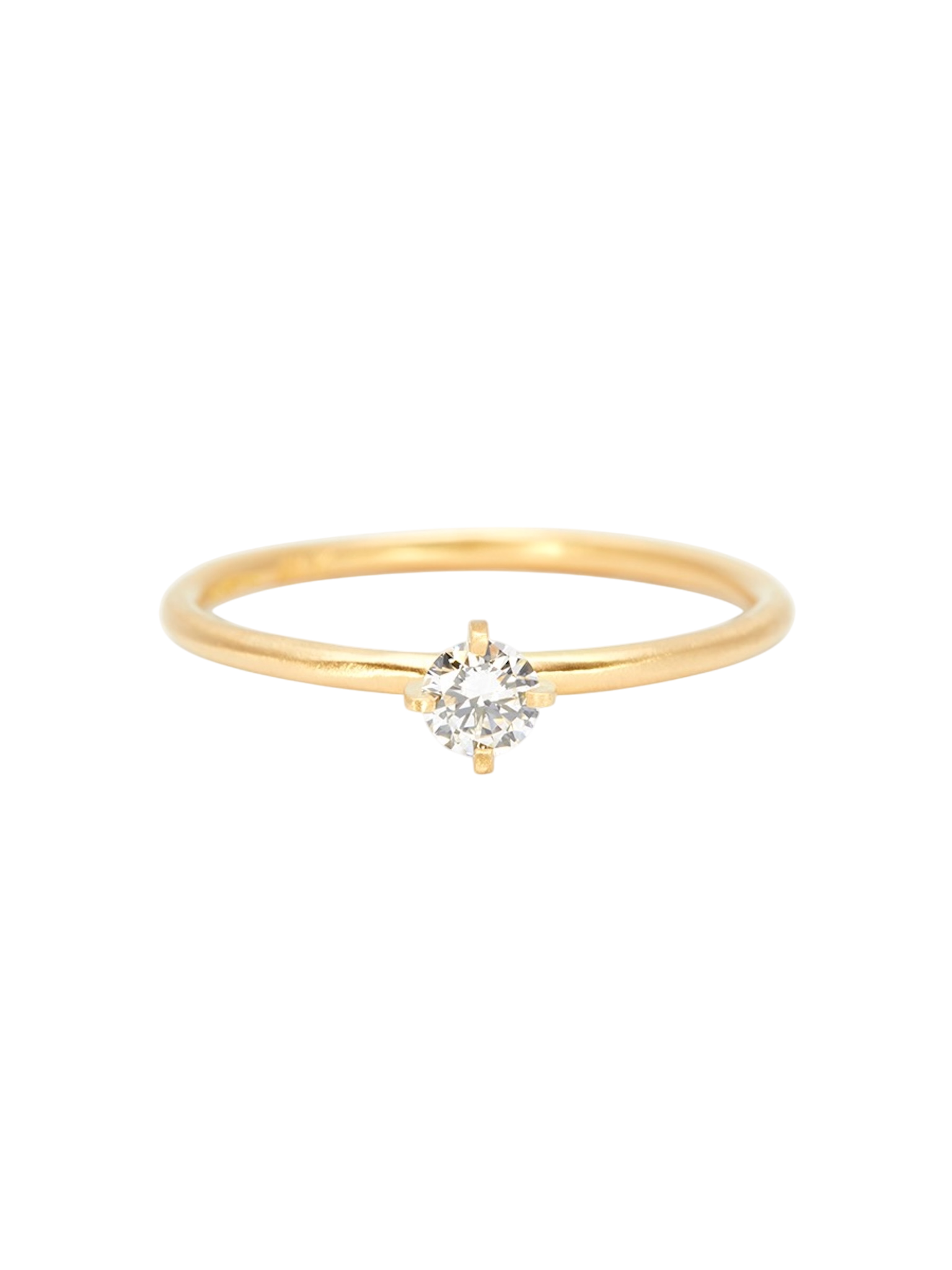 3.5mm white diamond noble ring