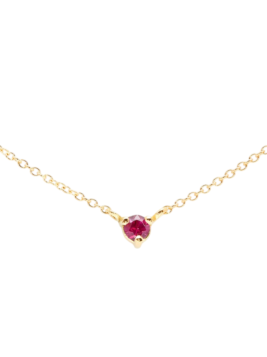 3mm Ruby Birthstone Necklace photo
