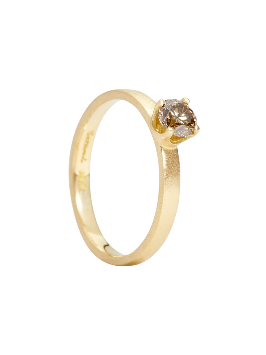 4.5mm Classic Brown Diamond Solitaire Ring