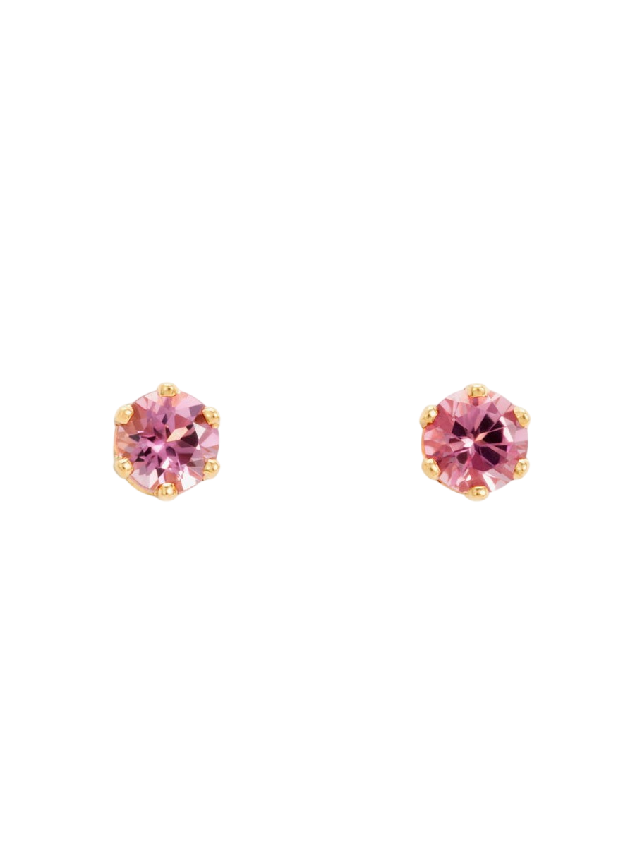 3mm Pink Tourmaline Studs photo