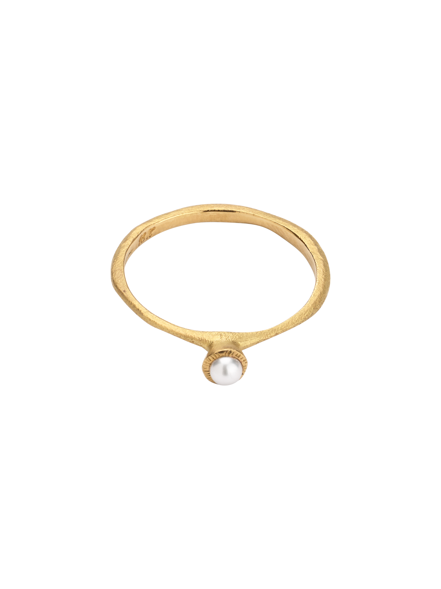 Pearl raised circle solitaire ring (Refurbished) by Satomi Kawakita ...