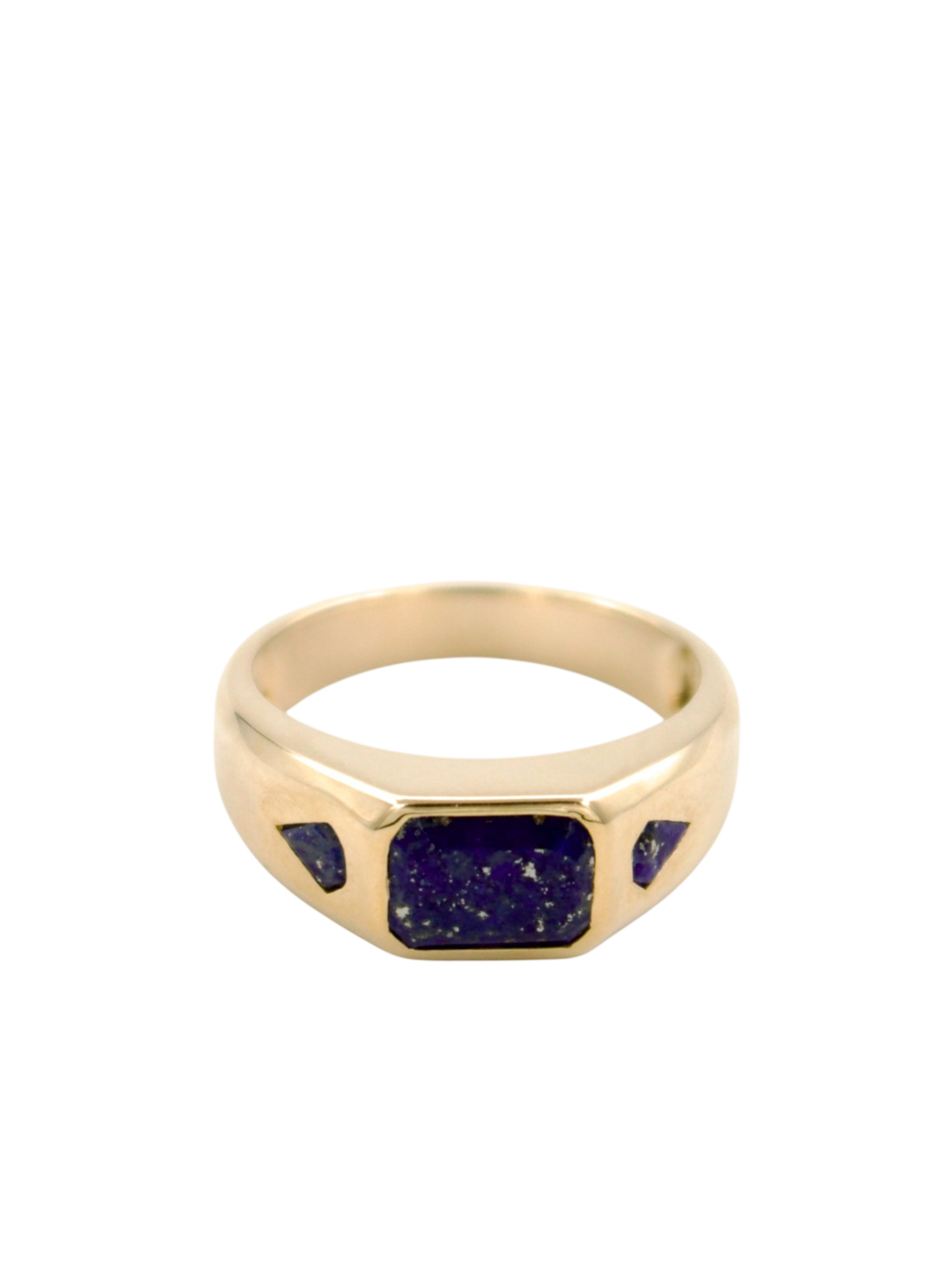 Emerald cut Lapis Signet Ring photo