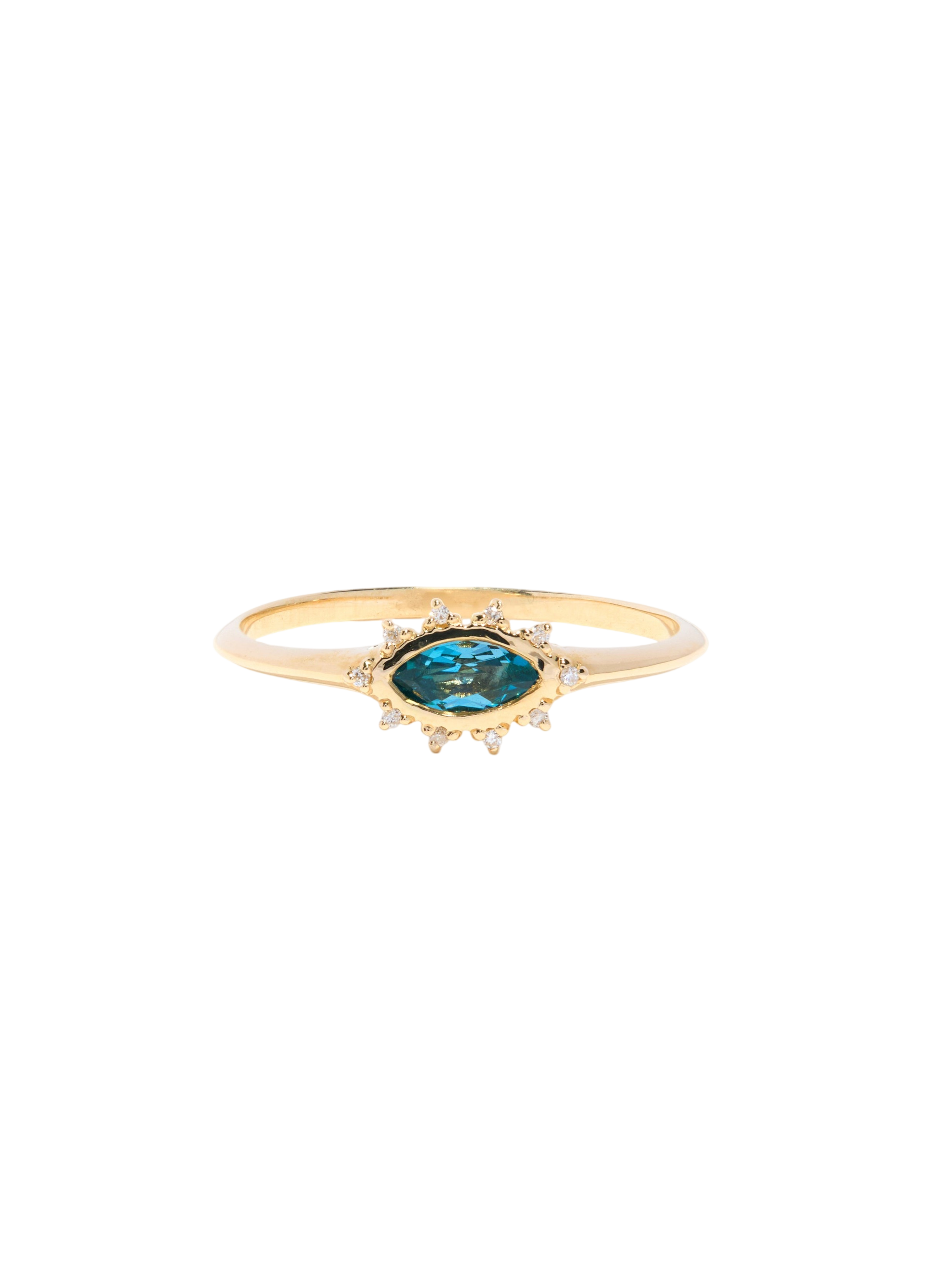 Dazzling Eye Ring In London Blue Topaz photo