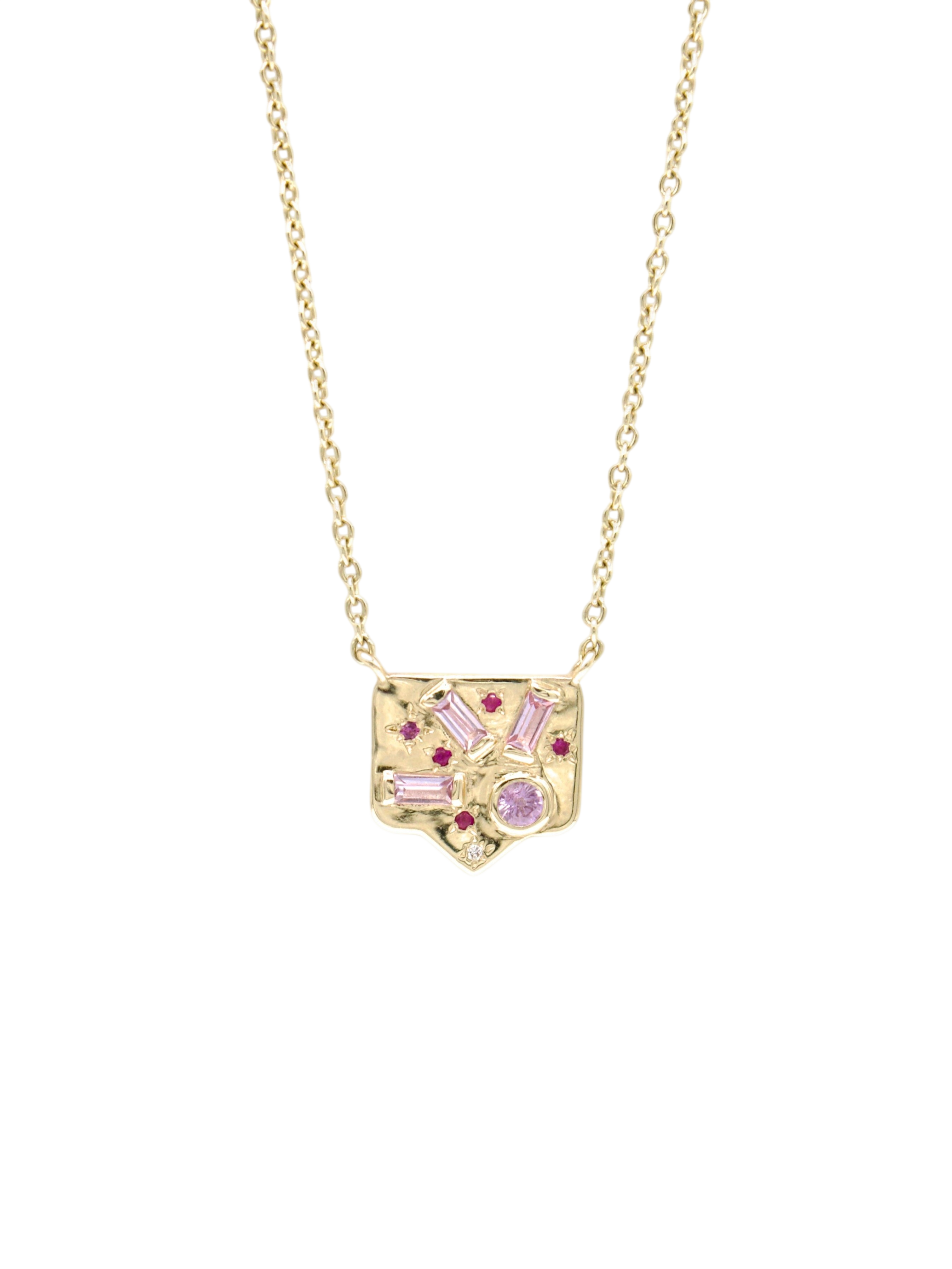 Sunrise Necklace in Pink Sapphire and Ruby photo
