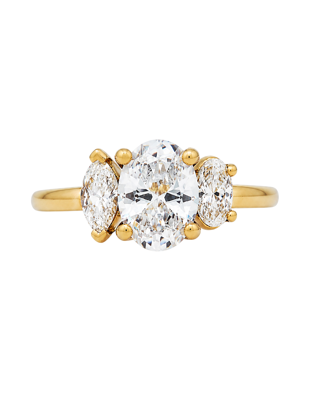 1 Carat Oval Diamond Engagement Ring with Marquis