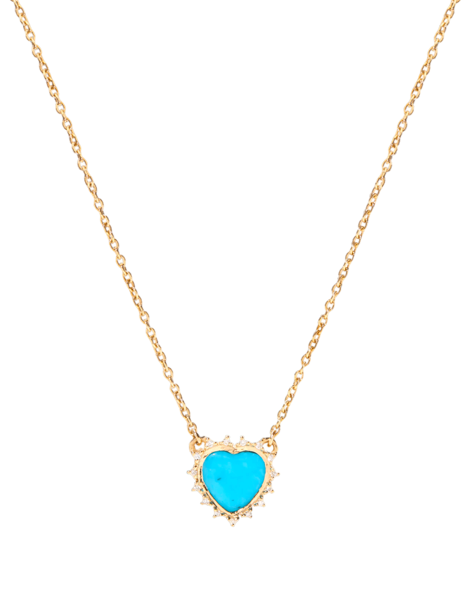 Diamond and turquoise heart necklace