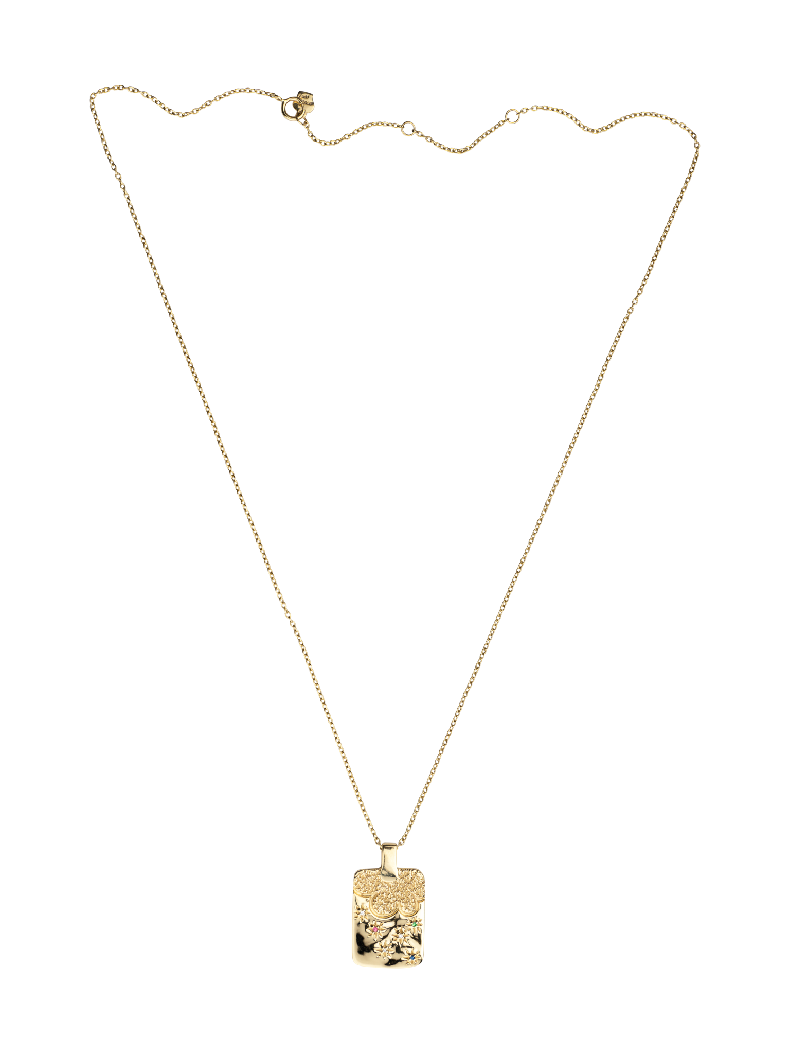 Reflection sketch tag necklace