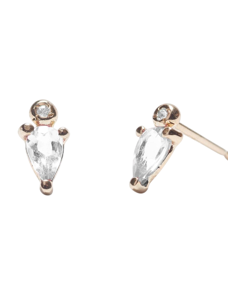 Droplet Stud with White Sapphire photo