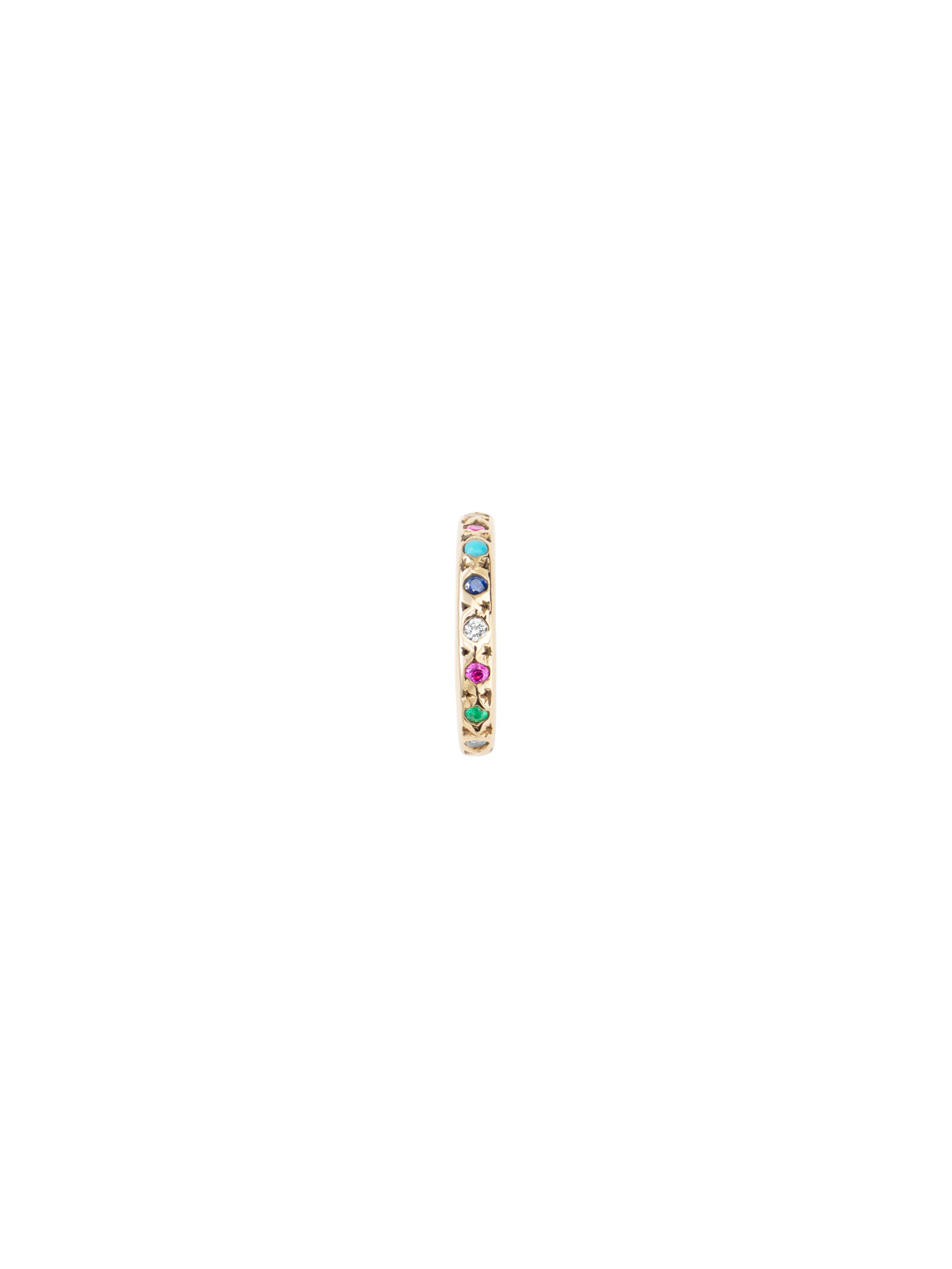 Rainbow gemstone huggie