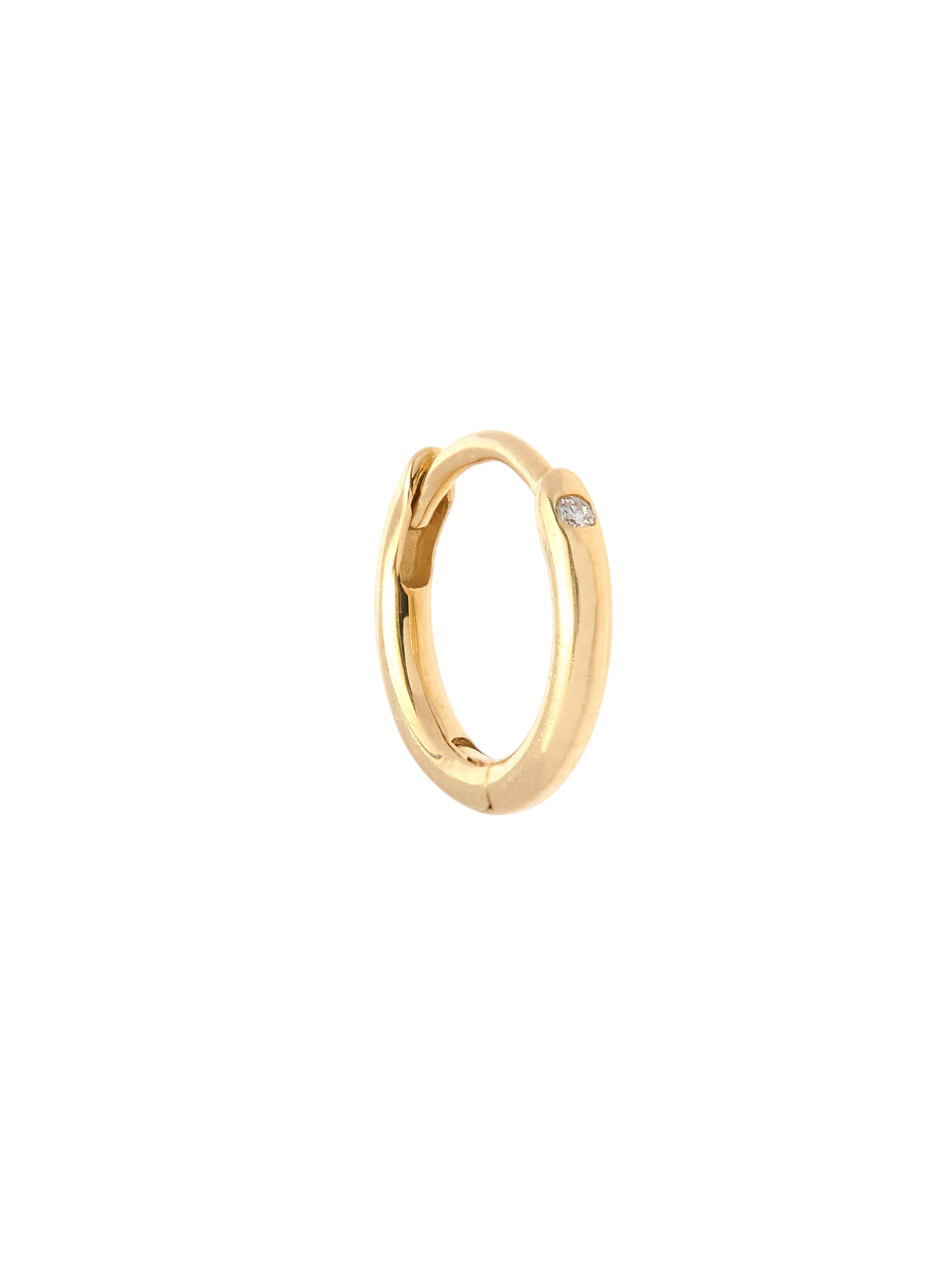 Keepsake Gold Hinge Hoop with Diamond photo