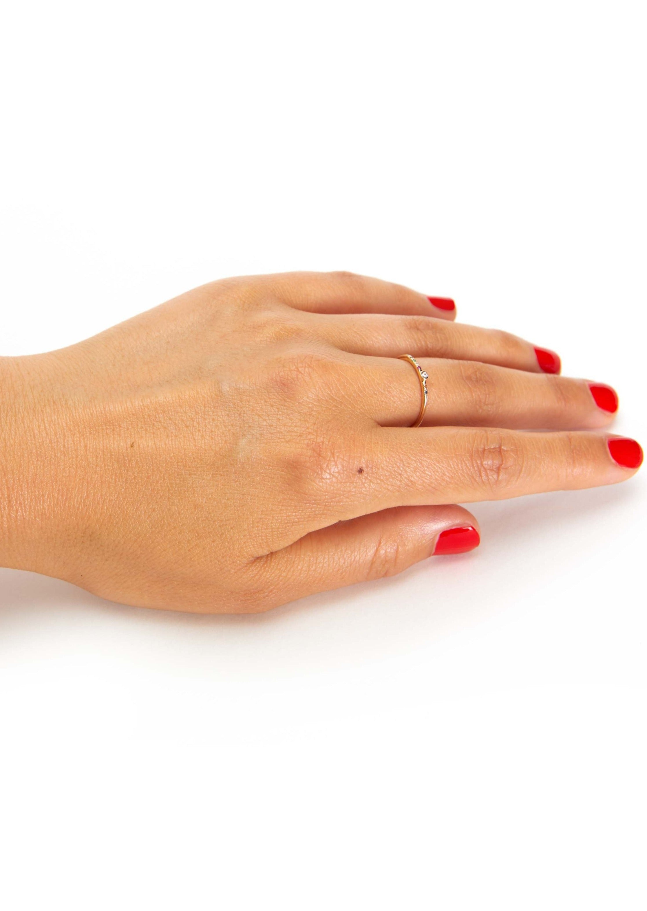 Diamond Dot Rainbow Gems Stack Band