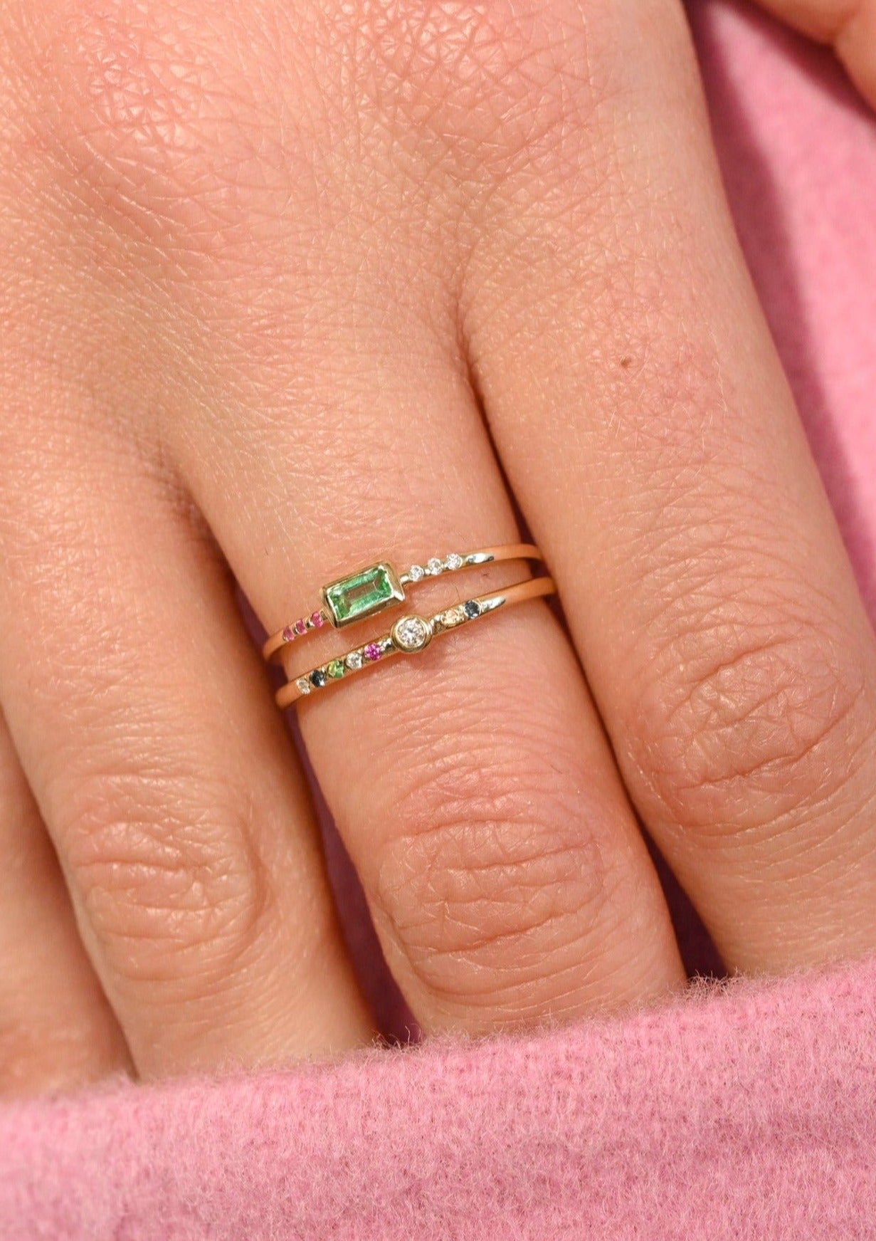 Diamond Dot Rainbow Gems Stack Band