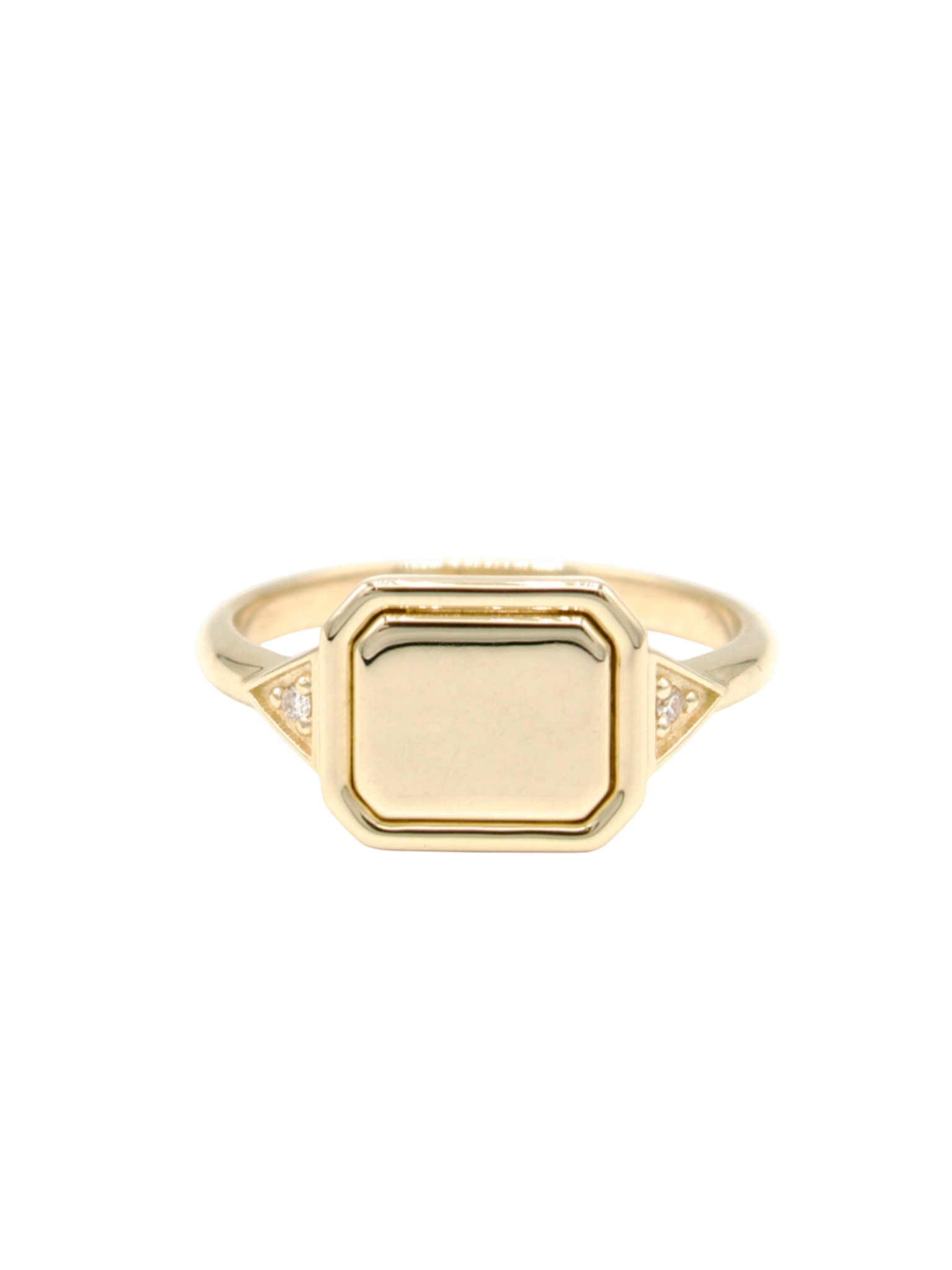 Contemporary Edwardian Ring with Gold Inlay and Diamonds photo