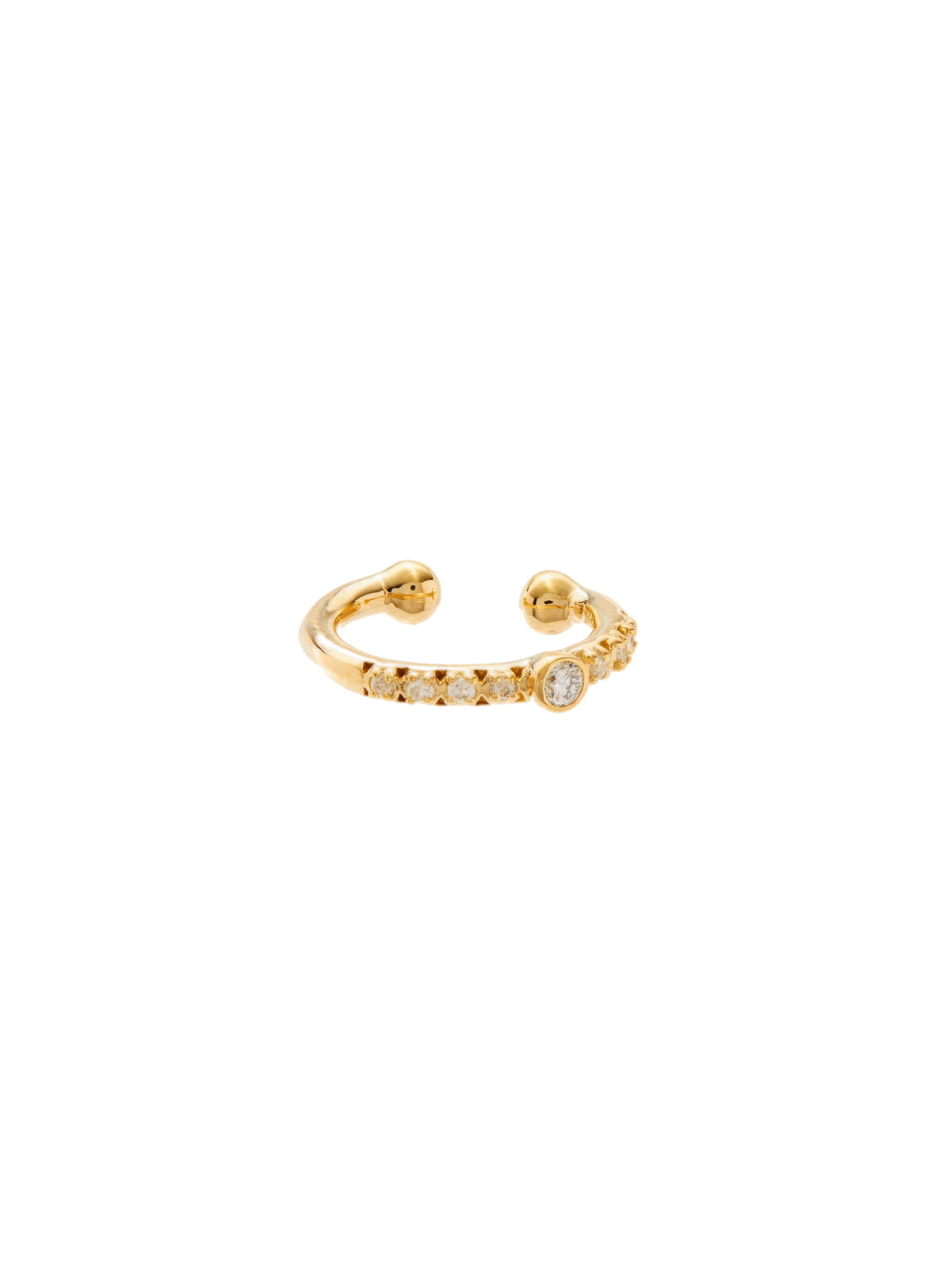 Diamond Bezel Gem Ear Cuff photo