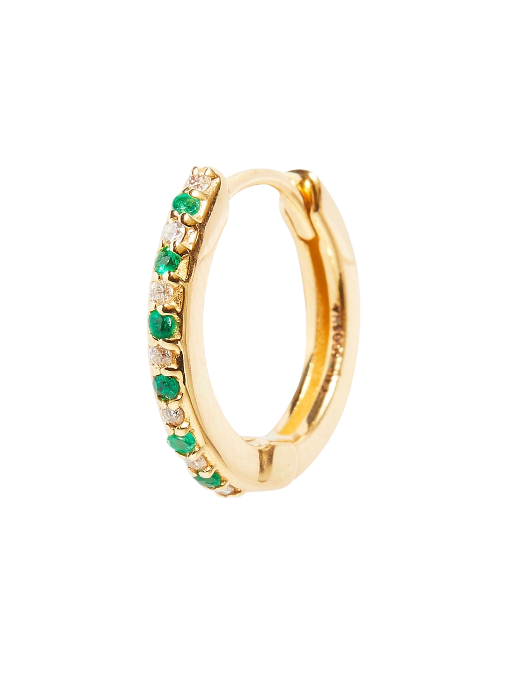 Emerald and Diamond Hinge Hoop photo