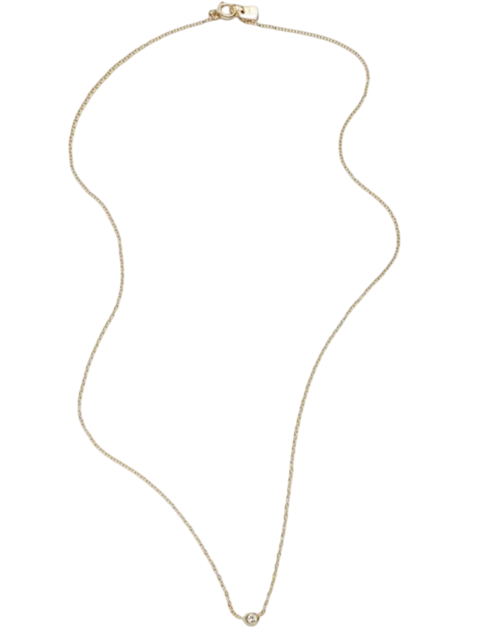 Diamond Solitaire Necklace in Gold photo